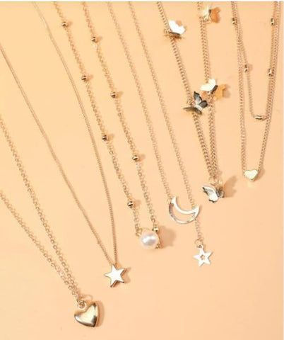 Sparkles4u Fashion 5-7 Pcs Combo Latest Stylish Western Necklace Set for Women Pendant Necklace Gifts for Girls & Women