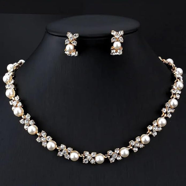 Sparkles4u Fashion Necklace Jewellery Set for Women Latest Stylish Design Fancy Pearl Choker