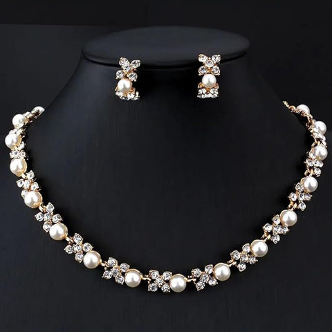 Sparkles4u Fashion Necklace Jewellery Set for Women Latest Stylish Design Fancy Pearl Choker