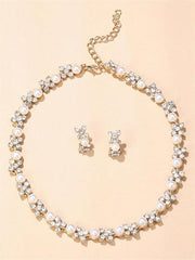 Sparkles4u Fashion Necklace Jewellery Set for Women Latest Stylish Design Fancy Pearl Choker
