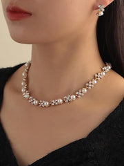 Sparkles4u Fashion Necklace Jewellery Set for Women Latest Stylish Design Fancy Pearl Choker