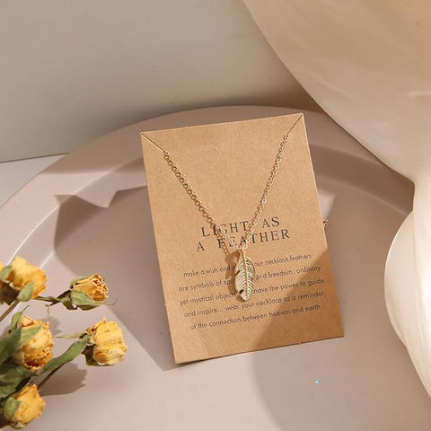 Sparkles4u Light As Feather Card With Pendant Design Necklace for Woman and Girls