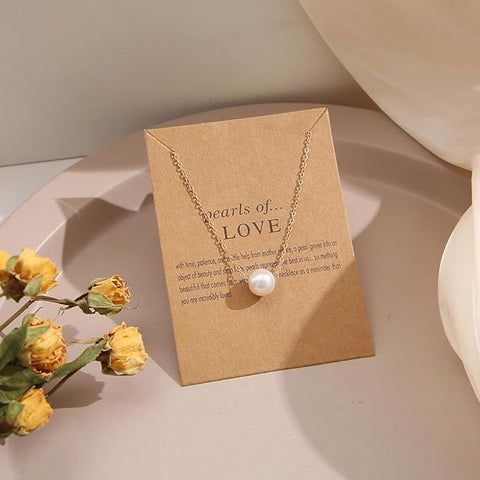 Sparkles4u Gold chain necklace with glowing pearl for women and girls