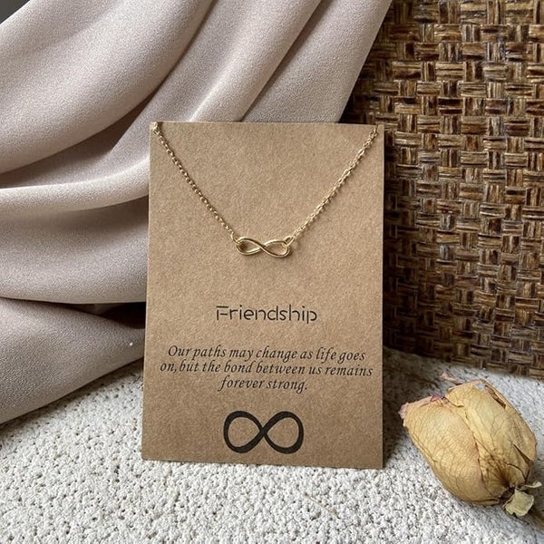 Sparkles4u Gold Chain Necklace with Infinity loop Pendant for Girls and Women
