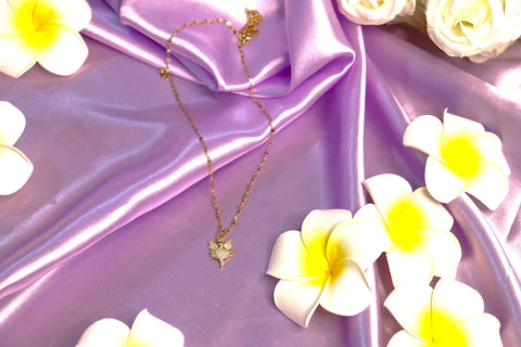 Sparkles4u Fashion Long Chain Angel Wings Pendent for Women and Girls Gold