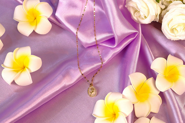 Sparkles4u Rose Flower Pendant Necklace Stainless Steel Gold Plated for women & girls