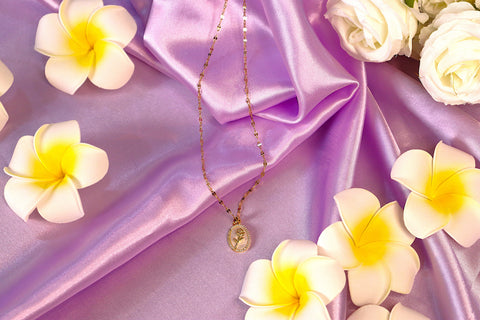 Sparkles4u Rose Flower Pendant Necklace Stainless Steel Gold Plated for women & girls