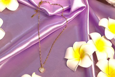 Sparkles4u Gold Cubic Zirconia Contemporary Heart Chain For Women/ Wife/ Girlfriend