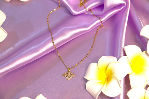 Sparkles4u 'Arrow in The Heart' Pendant Necklace for Women Gold Color, SS