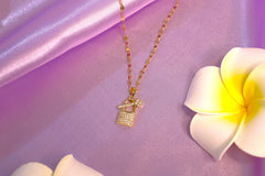 Sparkles4u Golden Charm Lock Necklace Star Lock Radiance Golden Key Chain for Woman and Girls