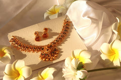 Nitya Kundan Graceful Gold-Plated Pink and Green studded chokar Jewelry Set  Antique Necklace Set with Earrings For Women