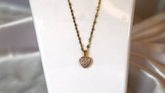 Sparkles4u Gold Cubic Zirconia Contemporary Heart Chain For Women/ Wife/ Girlfriend