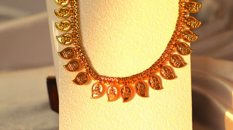 Nitya Kundan Majestic Gold-Plated Indian Wedding Long Jewelry Set Gold Plated Traditional Jewelry Set Antique Necklace Set with Earrings For Women