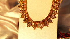 Nitya Kundan Heritage Gold-Plated Bridal Jewelry Set Long Jewelry Set Traditional Jewelry Antique Necklace Set with Earrings For Women