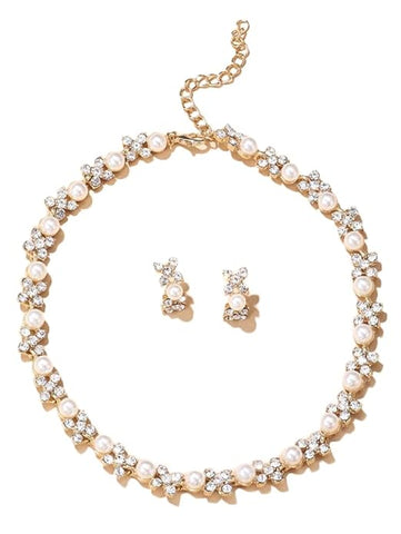 Sparkles4u Fashion Necklace Jewellery Set for Women Latest Stylish Design Fancy Pearl Choker