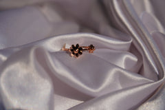 Sparkles4u Rose-Gold Plated Floral Finger Ring for Women and girls