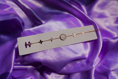Sparkles4u White Round stylish Cross Charm ,Rose plated bracelet for Women and Girls