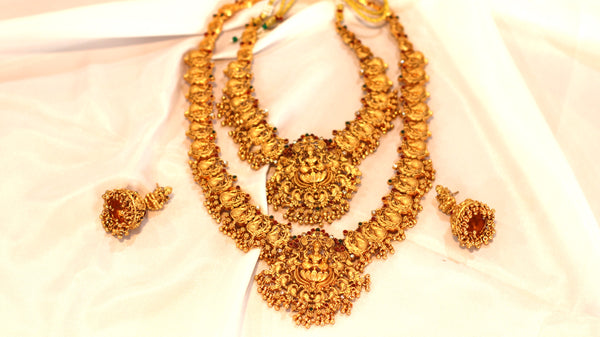 Nitya Kundan Latest Combo Design Necklace Set for Women Traditional Gold Plated Jewellery Long neck Set and Short neck set with Earrings for Women