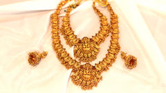 Nitya Kundan Latest Combo Design Necklace Set for Women Traditional Gold Plated Jewellery Long neck Set and Short neck set with Earrings for Women