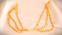 Nitya Kundan Gold kanchain 3 layer long bridal wedding, Ear Chains for Hair Jhumka Traditional Earrings for women