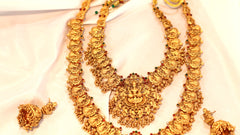 Nitya Kundan Latest Combo Design Necklace Set for Women Traditional Gold Plated Jewellery Long neck Set and Short neck set with Earrings for Women